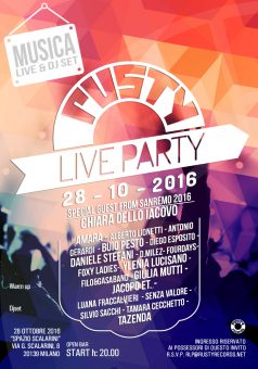 Domani, venerdì 28 Ottobre a Milano, Rusty Live Party 2016, l’evento dell’etichetta musicale milanese Rusty Records