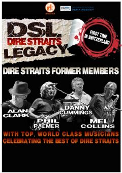 Dire Straits Legacy: la concept band dei componenti originali dei Dire Straits Alan Clark Phil Palmer Mel Collins e Danny Cummings torna nel 2017 e riparte dalla Svizzera: tre show a Marzo: 5 a Lugano, 7 a Zurigo e 8 a Berna