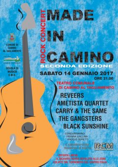 Spettacolo di musica Rock il 14 Gennaio a scopo benefico a Camino al Tagliamento (UD)