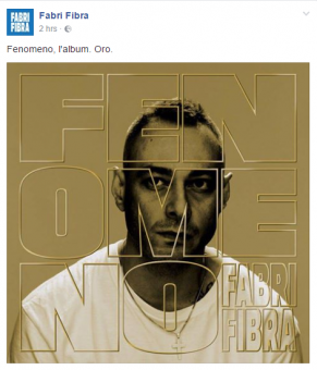 Fenomeno, il nuovo singolo di Fabri Fibra è certificato Oro !