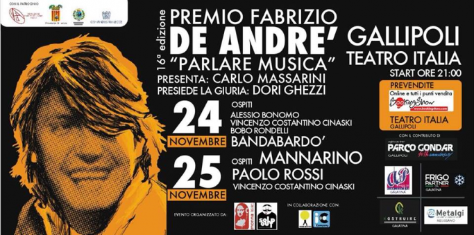 Premio Fabrizio De Andrè 2017 “Parlare Musica”