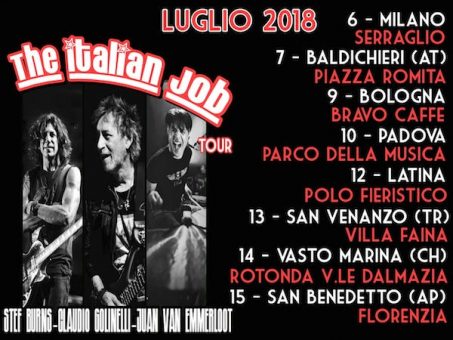 The Italian Job Tour con Stef Burns, Claudio Golinelli e Juan Van Emmerloot