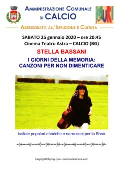 Stella Bassani a Calcio (BG) canta per il Giorno della Memoria
