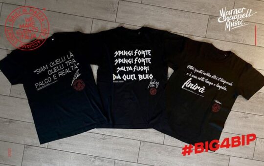 Warner Chappell e Bauli In Piazza presentano “BIG4BIP”: Gianna Nannini, Luciano Ligabue e Piero Pelù firmano le 3 t-shirt a sostegno dei lavoratori dello spettacolo
