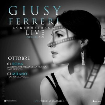 Giusy Ferreri: “Cortometraggi Live” arriva nei teatri! Sabato 1° ottobre a Roma e lunedì 3 ottobre a Milano