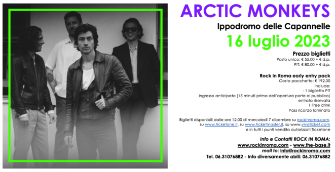 Rock In Roma: Arctic Monkeys live il 16 luglio 2023 all’Ippodromo delle Capannelle