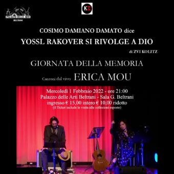 Trani, Cosimo Damiano Damato ed Erica Mou per la settimana della Giornata Della Memoria