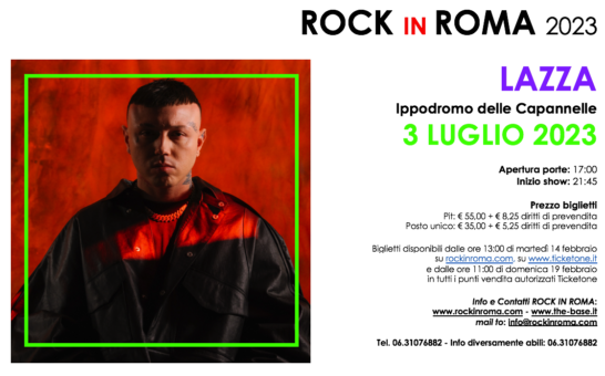 Rock In Roma: Lazza live il 3 luglio 2023 all’Ippodromo delle Capannelle