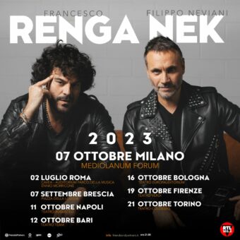 Renga Nek: live il 7 ottobre al Mediolanum Forum di Milano e in tour nelle principali città italiane