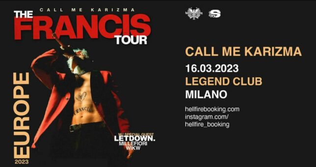 Call Me Karizma: tutti i dettagli della data al Legend Club Milano
