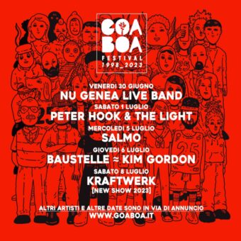Goa-Boa Festival: Nu Genea, Salmo, Baustelle, Kim Gordon, Peter Hook e Kraftwerk. I primi nomi per la XXV edizione