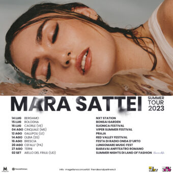 Mara Sattei: dopo la grande emozione di aver aperto i Coldplay a San Siro, continua il “Mara Sattei Summer Tour 2023”